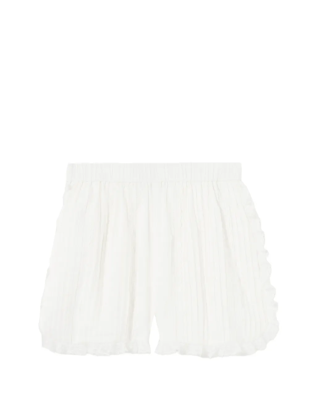 Claudie Pierlot lace-trim pleated shorts - Bianco
