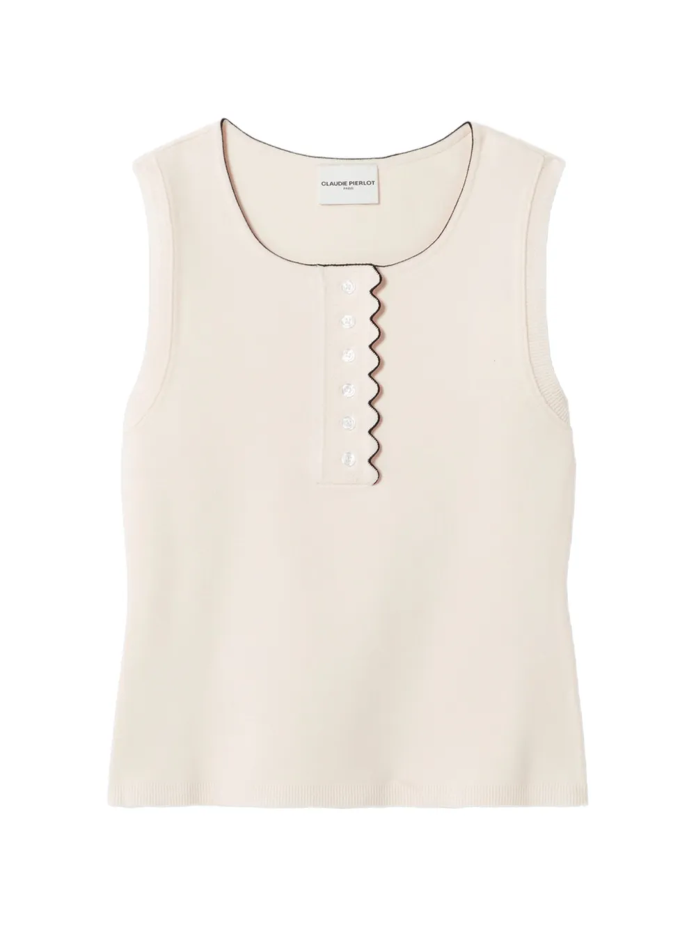 Claudie Pierlot scalloped-trim top - Toni neutri