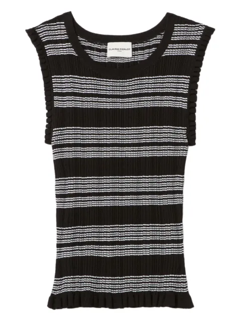 Claudie Pierlot striped-pattern ruffled top