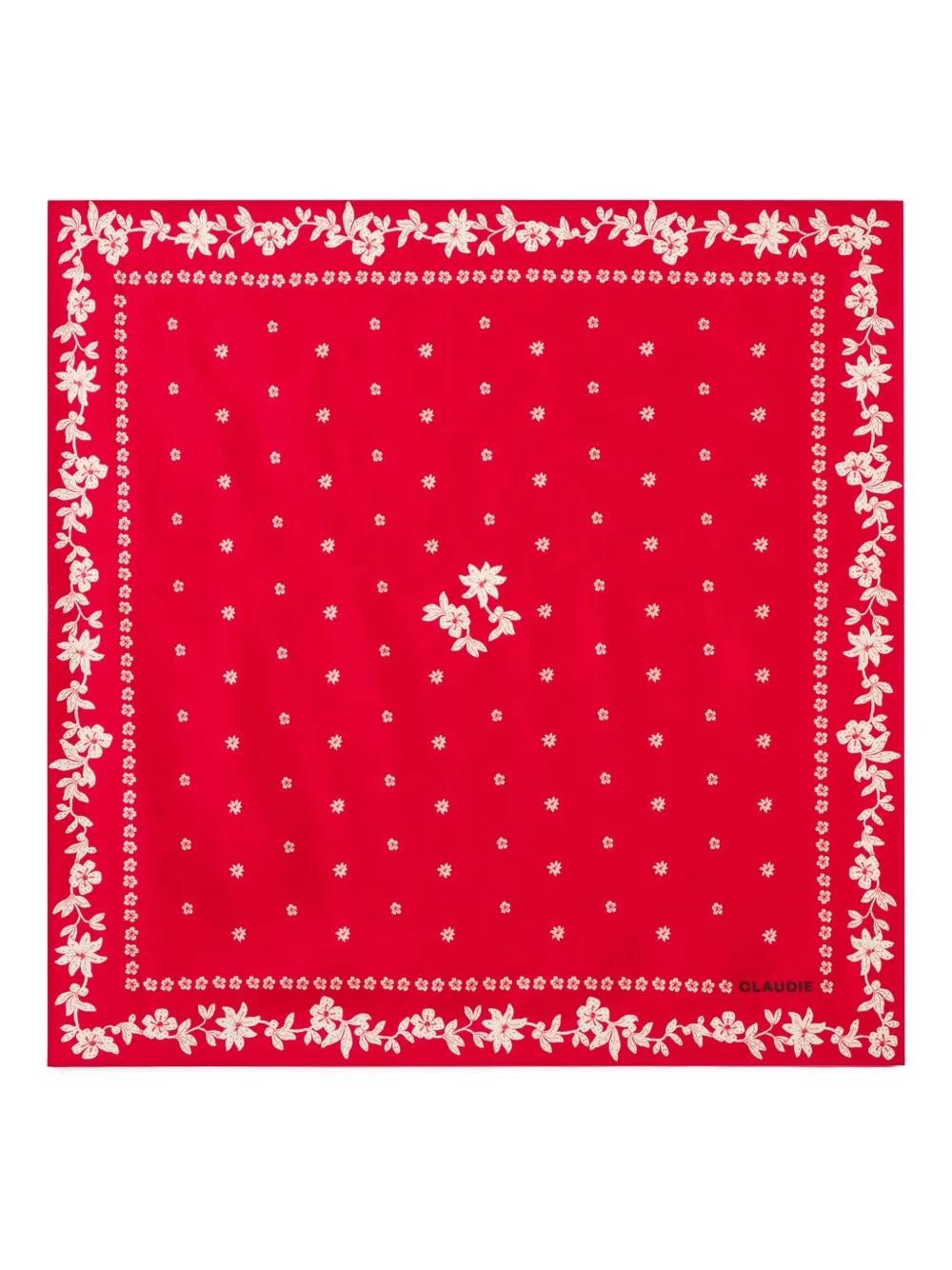 Claudie Pierlot Foulard in seta a fiori - Rosso