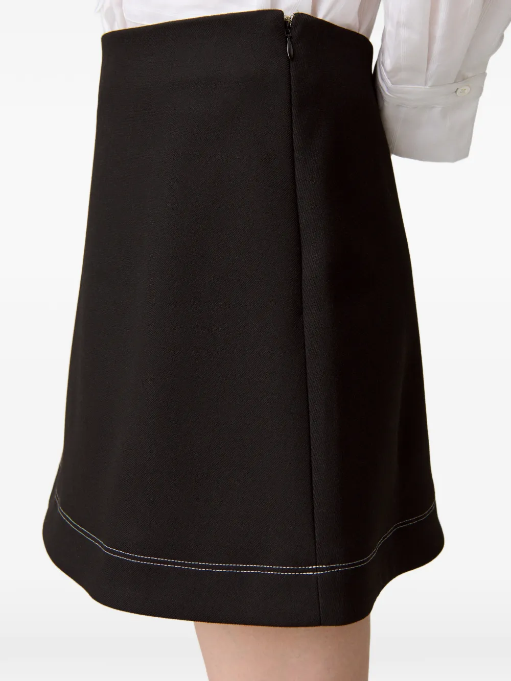 Contrast-Stitch Mini Skirt