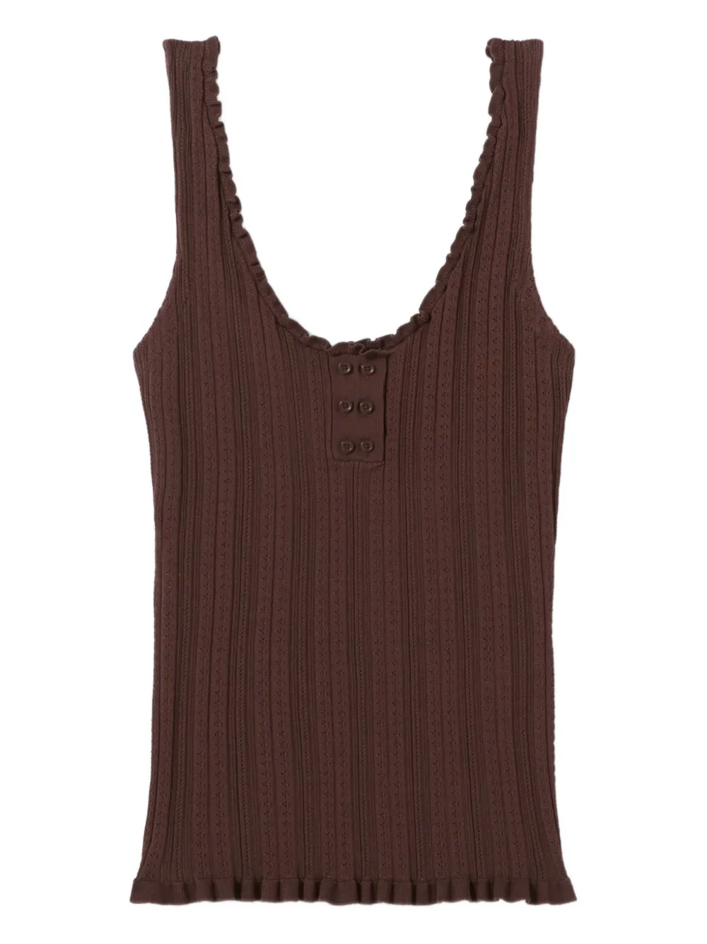 Claudie Pierlot ruffled tank top - Marrone