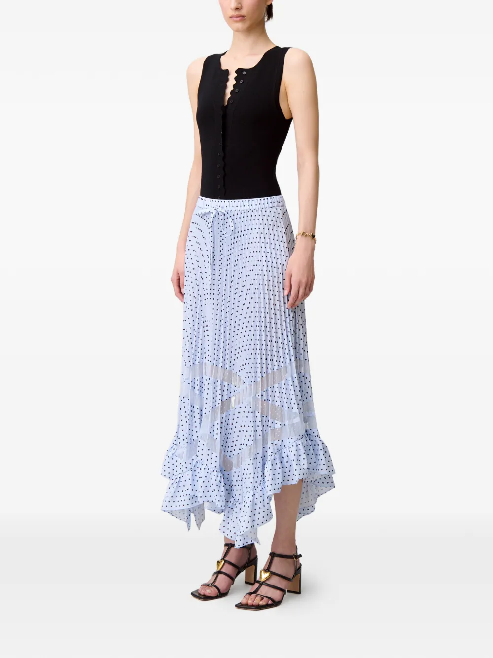 Polka-Dot Midi Skirt