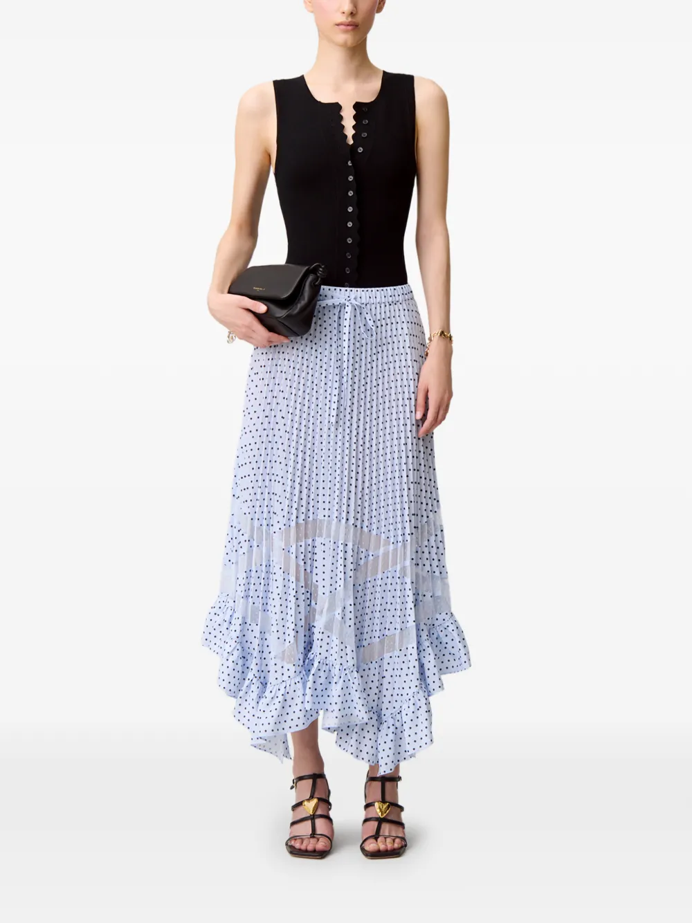 Polka-Dot Midi Skirt
