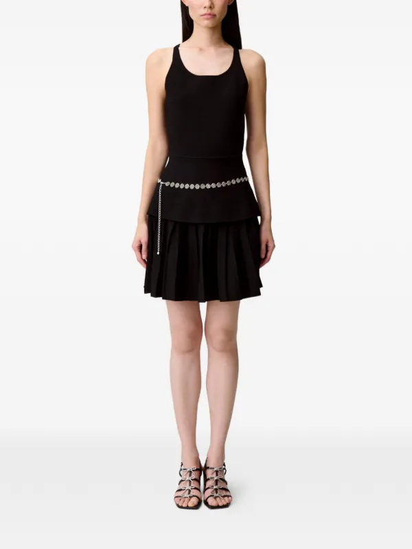 Claudie Pierlot Pleated Knit Mini Dress | Black | FARFETCH