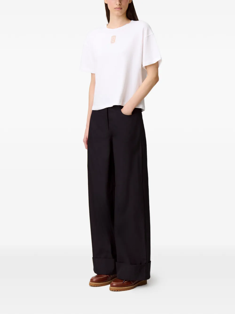 Claudie Pierlot Cropped katoenen T-shirt Wit