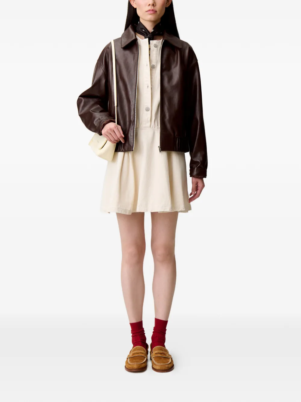 Claudie Pierlot buttoned pleated dress - Beige