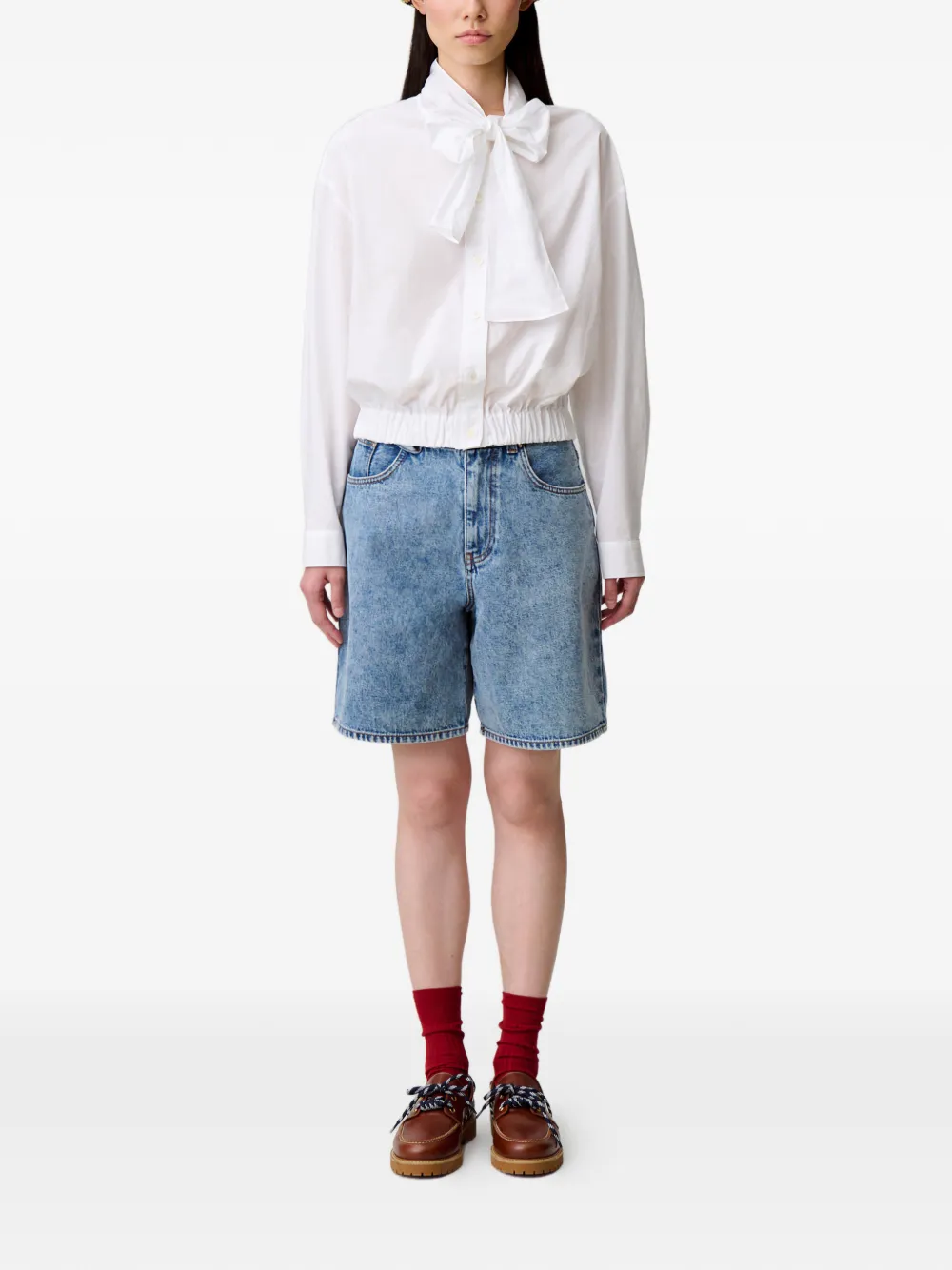 Claudie Pierlot Blouse met striksluiting - Wit