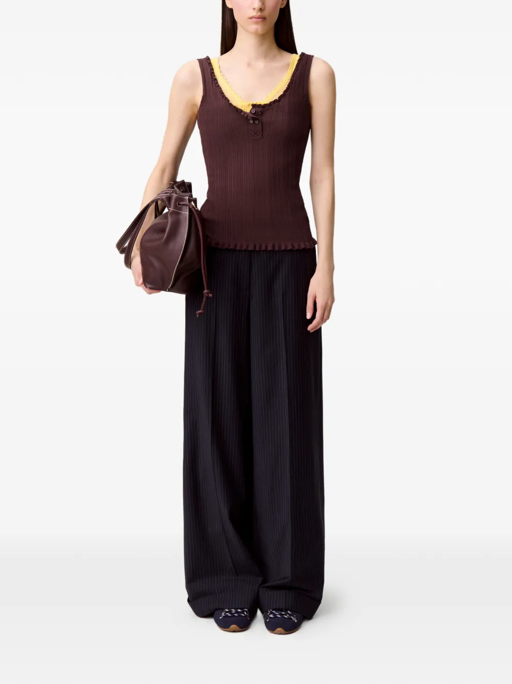 Claudie Pierlot Broek met krijtstreep - Blauw