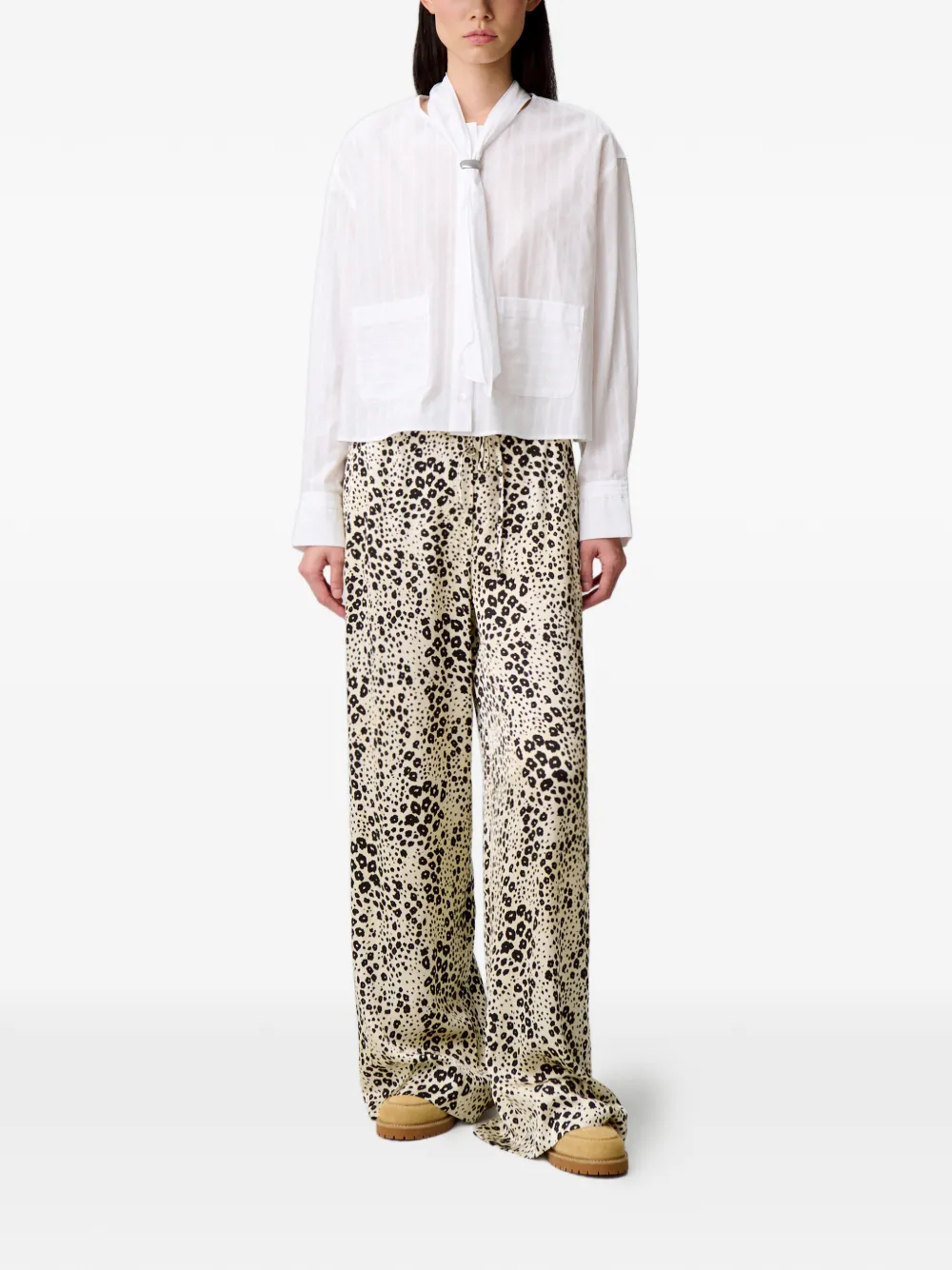 Claudie Pierlot bow-detail pocket shirt - Wit