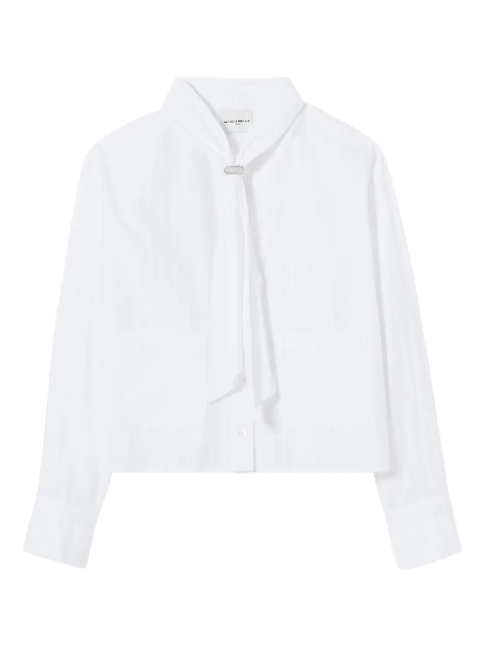 Claudie Pierlot bow-detail pocket shirt - Bianco