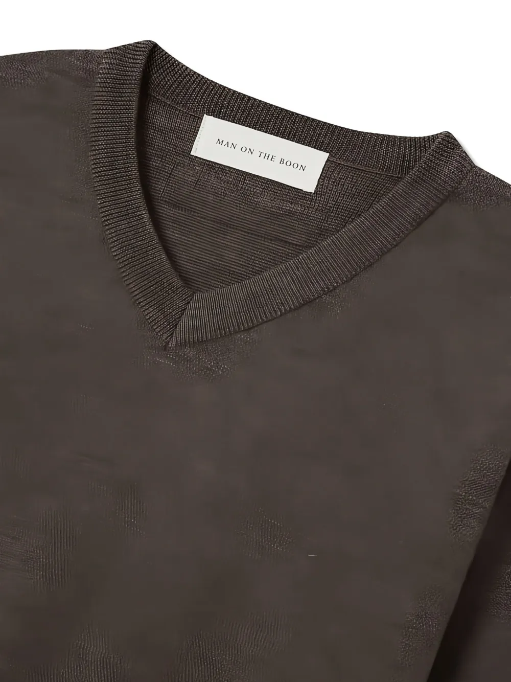Man On The Boon. V-neck Knit Pullover In Brown