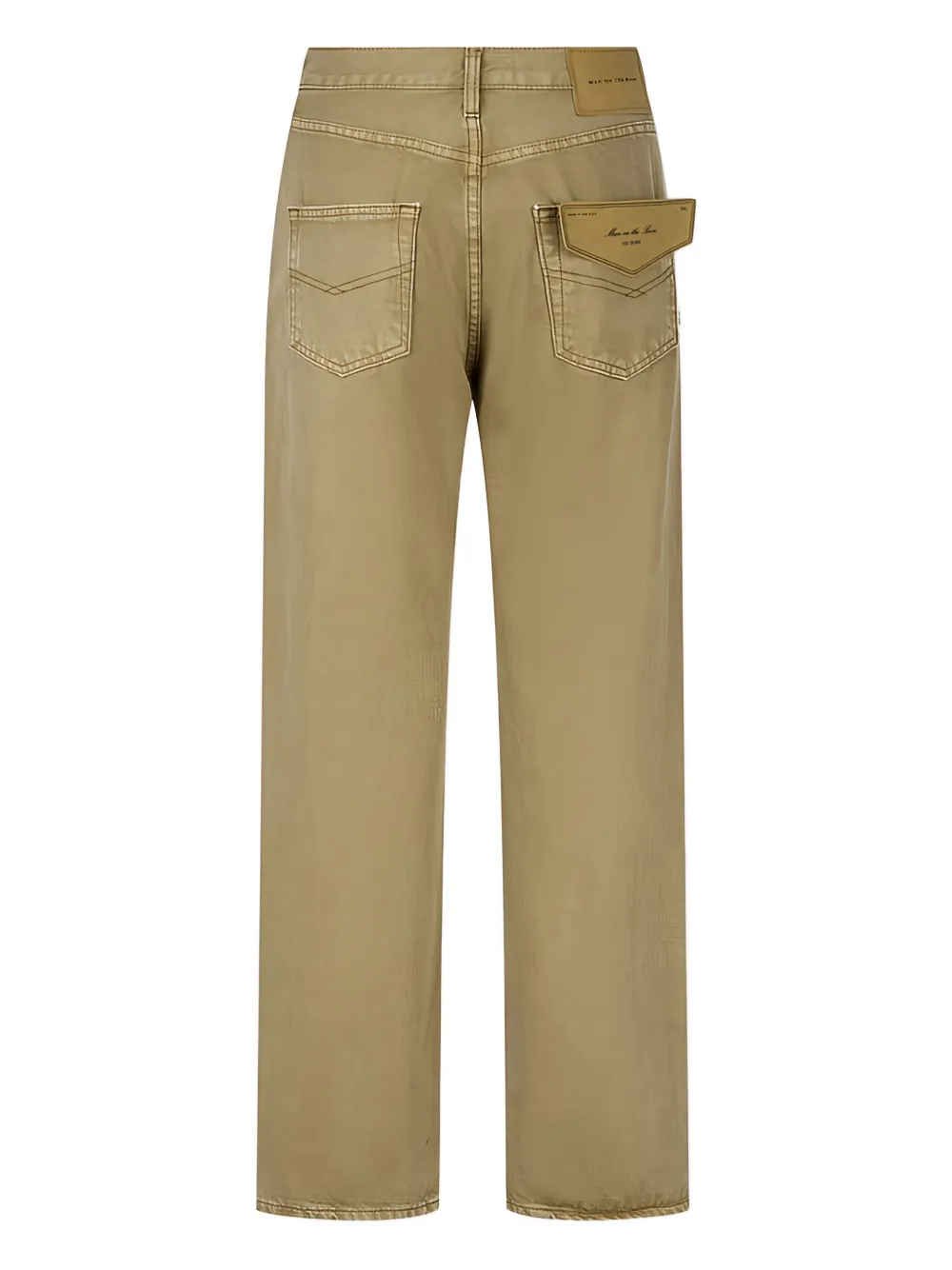 Man On The Boon. Denim broek met verwassen effect - Beige