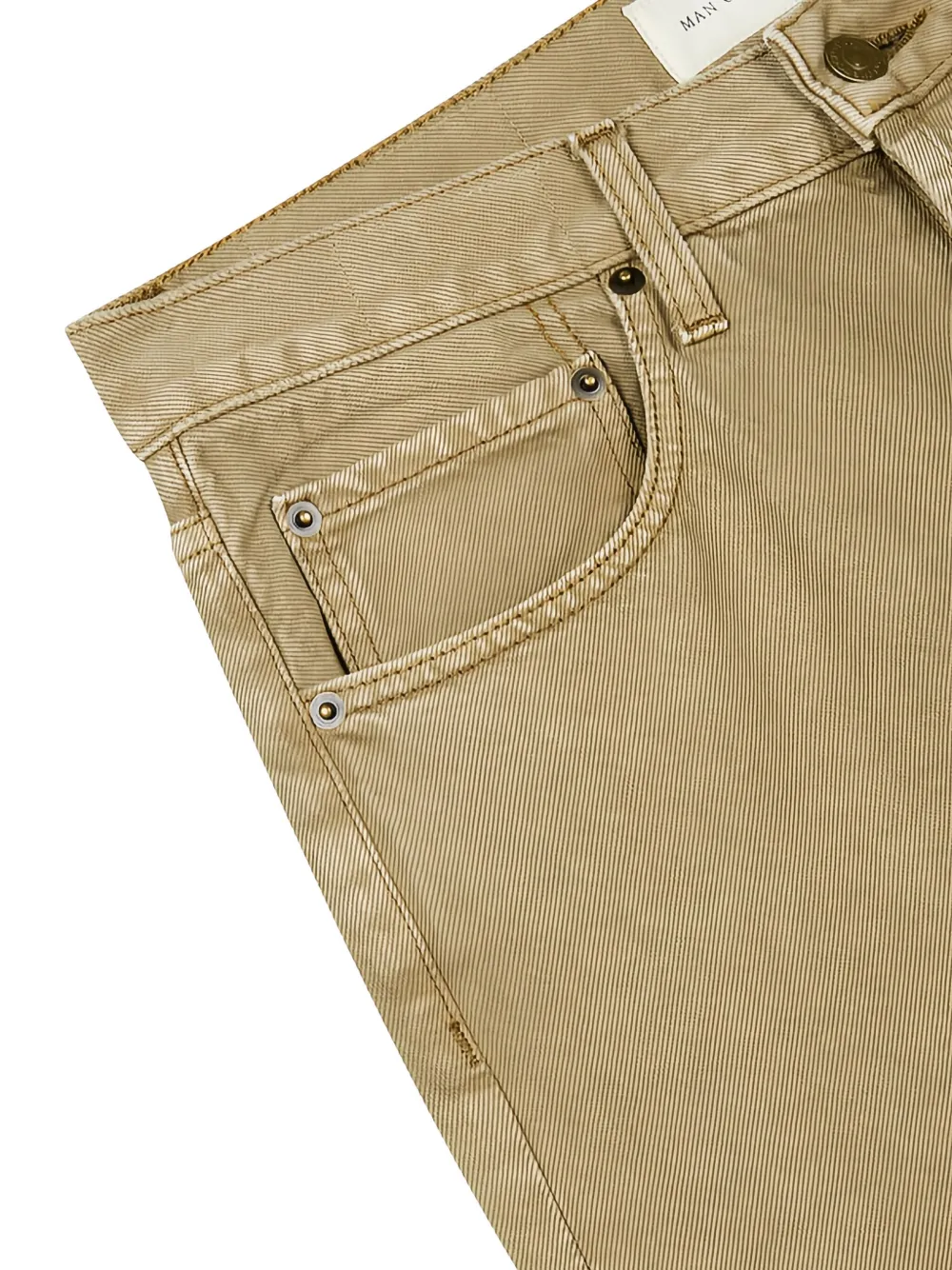 Man On The Boon. Washed Denim Trousers In Animal Print