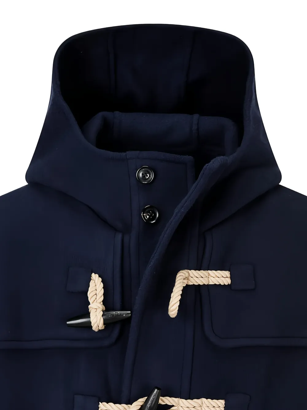 Man On The Boon. Hooded Duffle Coat In Blue