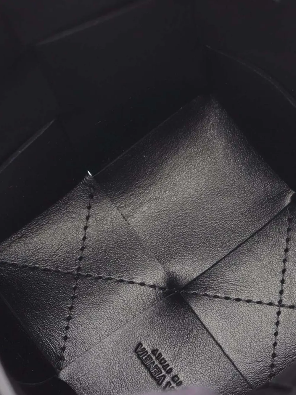 BOTTEGA VENETA Pre-owned 2012-2025 Mini Nappa Intrecciato Cassette Bucket Shoulder Bag In Black