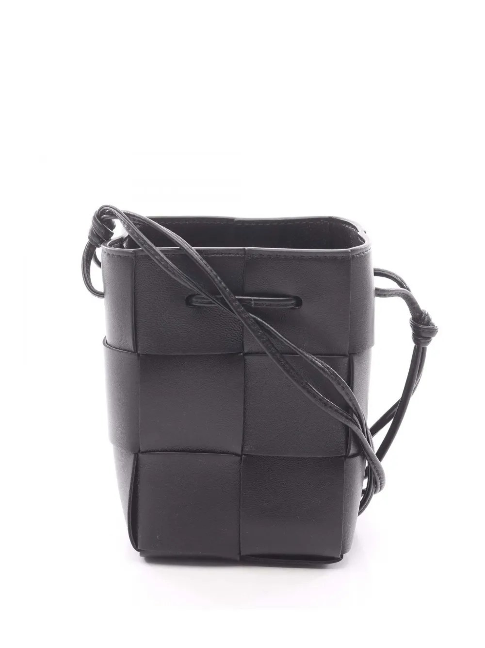 BOTTEGA VENETA Pre-owned 2012-2025 Mini Nappa Intrecciato Cassette Bucket Shoulder Bag In Black