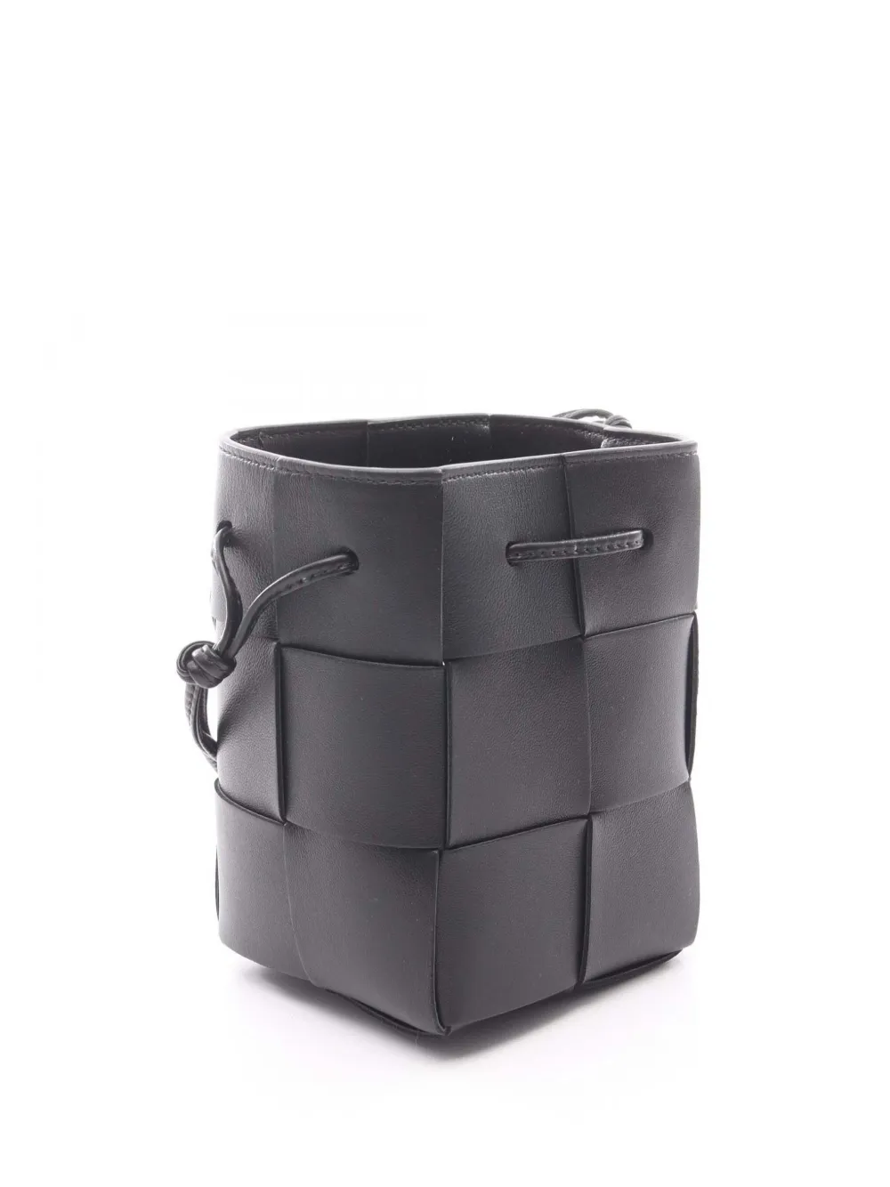 BOTTEGA VENETA Pre-owned 2012-2025 Mini Nappa Intrecciato Cassette Bucket Shoulder Bag In Black