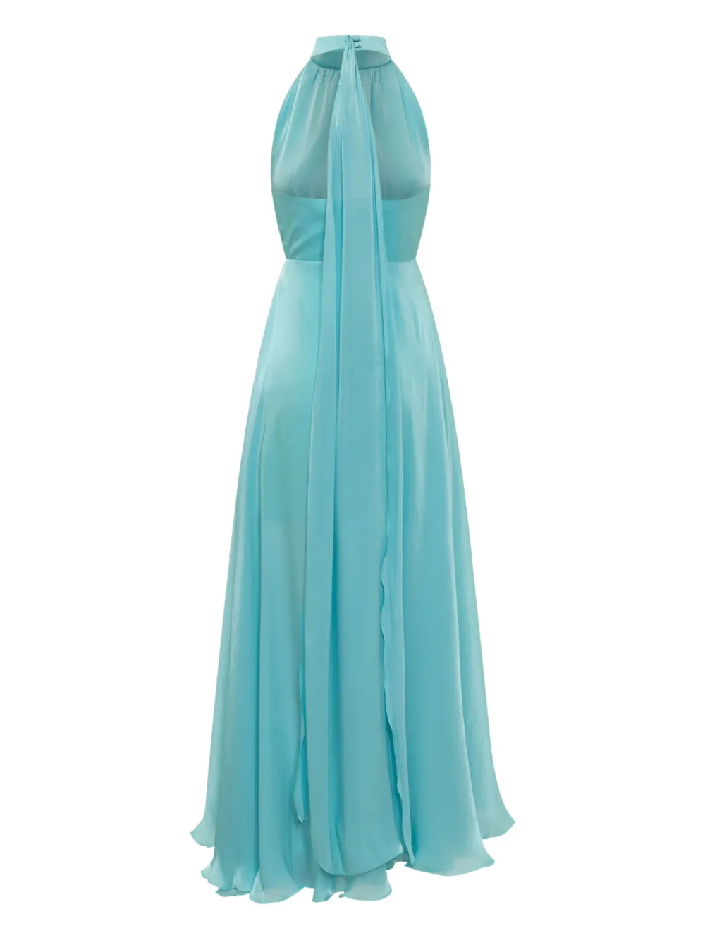 ACTUALEE Maxi-jurk met halternek - Blauw