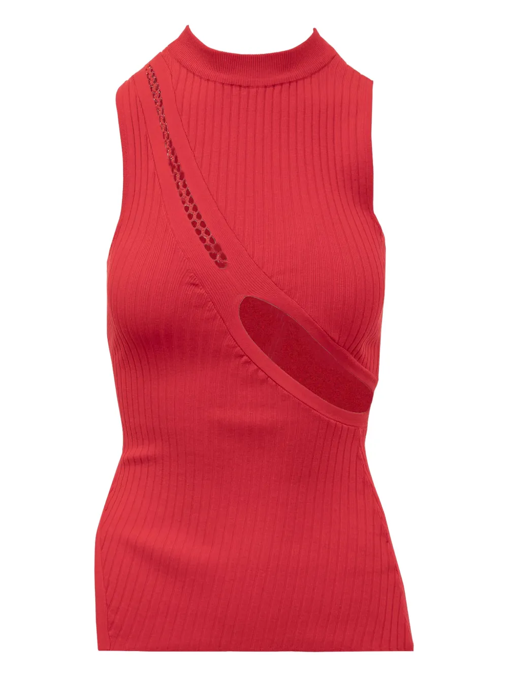 The Attico cut-out ribbed top | Red | Image 1