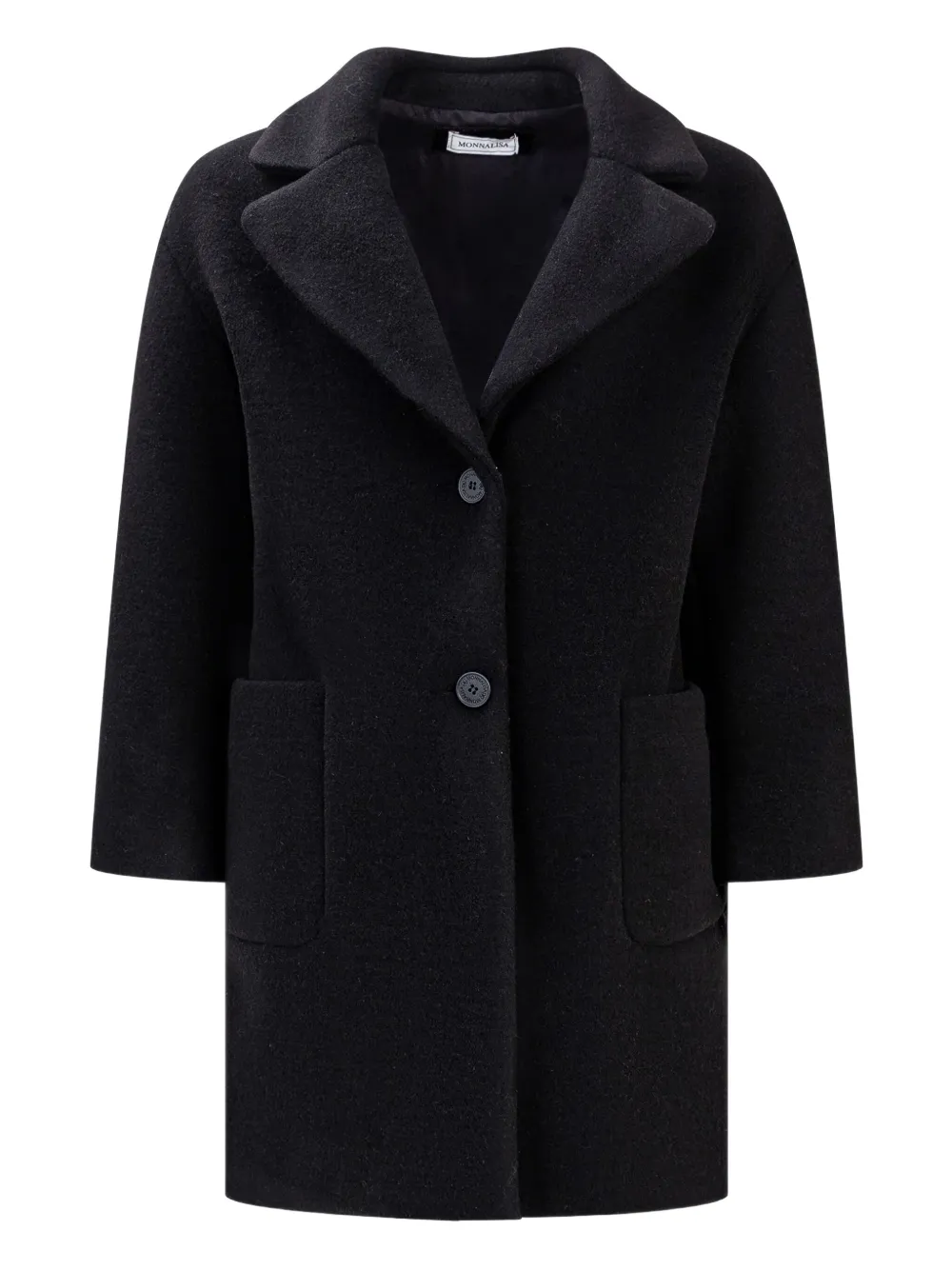 Monnalisa Cappotto monopetto con bottoni - Nero
