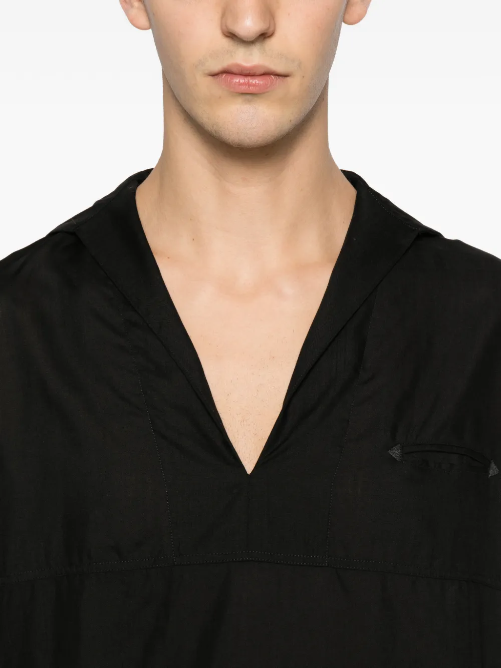 Bode Shadow Cricket Wool Shirt In Black