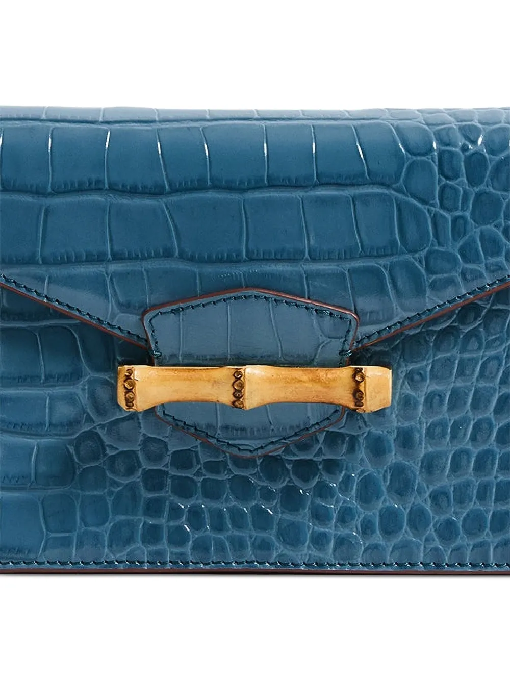 Pamela Munson The Jackie clutch met krokodillen-reliëf - Blauw