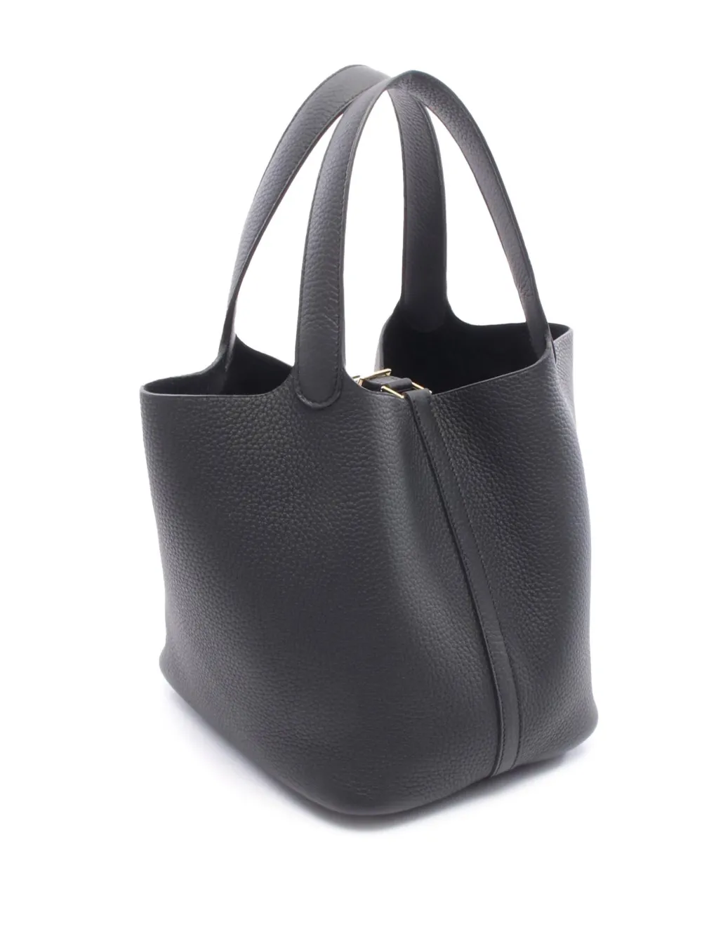 Pre-owned Hermes 2025 Clemence Picotin Lock 18 Handbag In Black