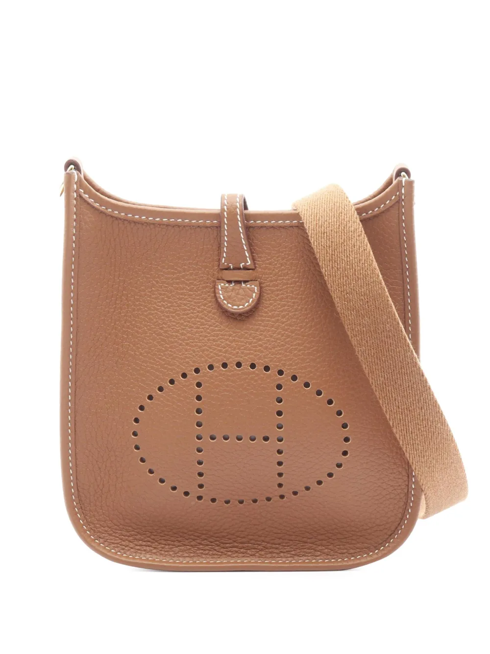 Pre-owned Hermes 2025 Taurillon Clemence Evelyne I Tpm Crossbody Bag In Brown