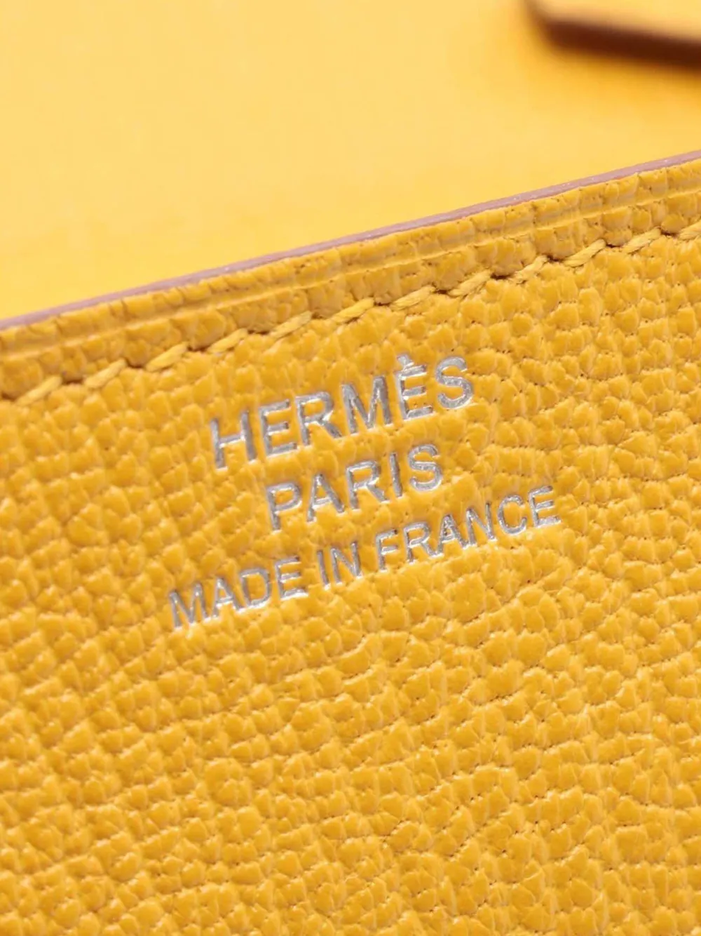 Pre-owned Hermes 2018 Chevre Clic 16 Wallet On Strap Crossbody Bag In Yellow
