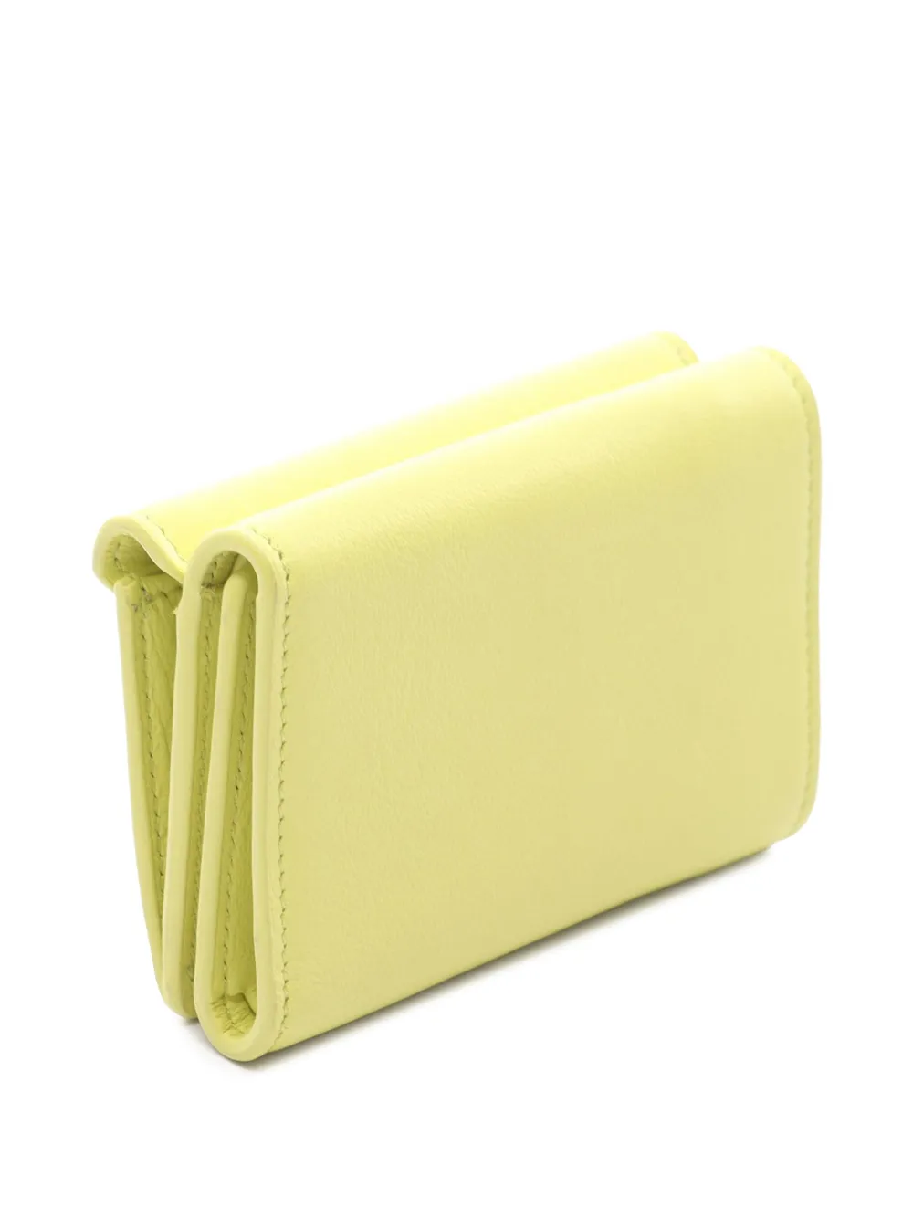 Pre-owned Balenciaga 2010-2025 Mini Calfskin Paper Wallet Small Wallets In Yellow