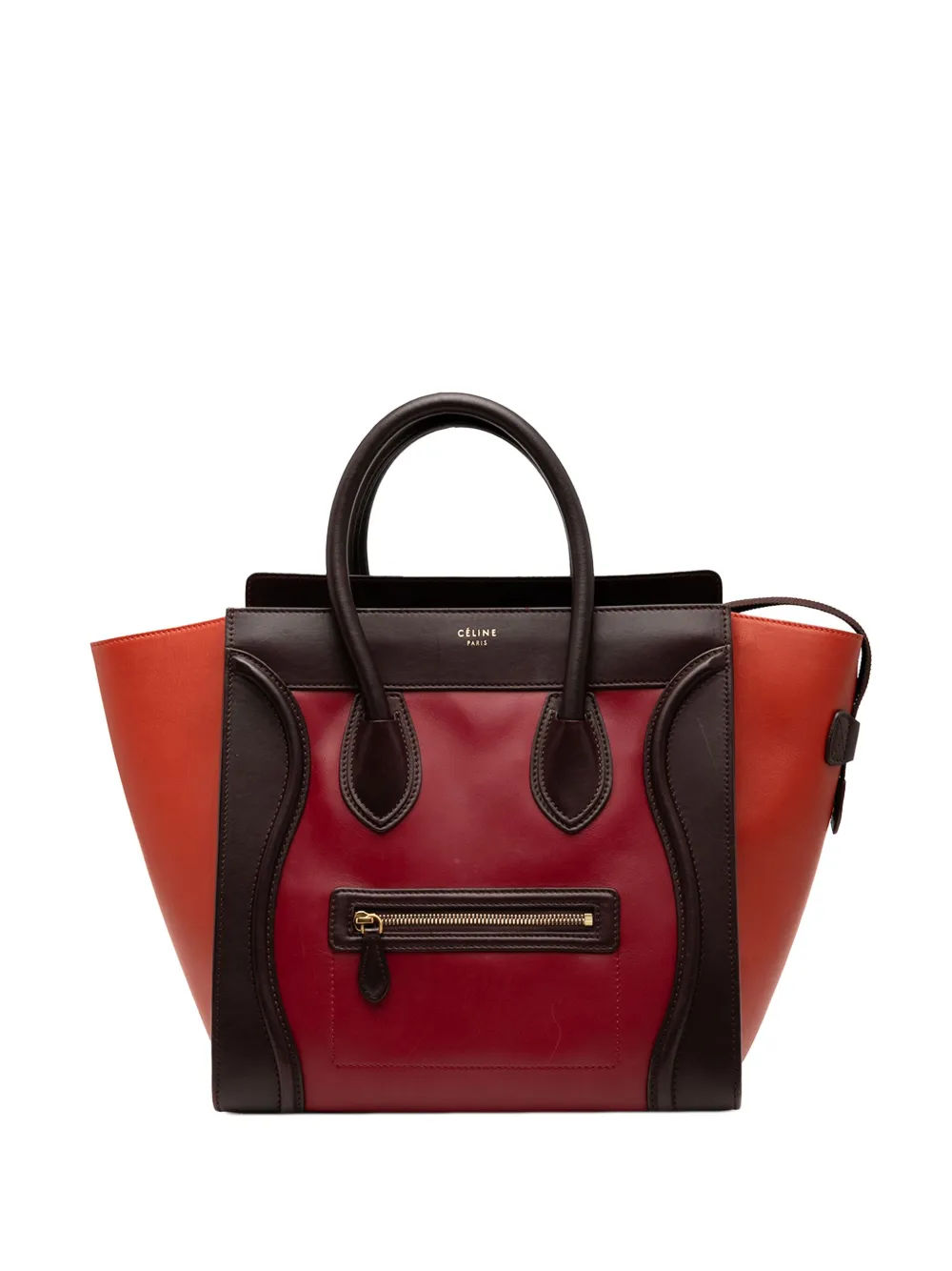 Celine Pre-Owned 2013 ミニ トリコロール レザー ラゲージ トート ハンドバッグ - レッド