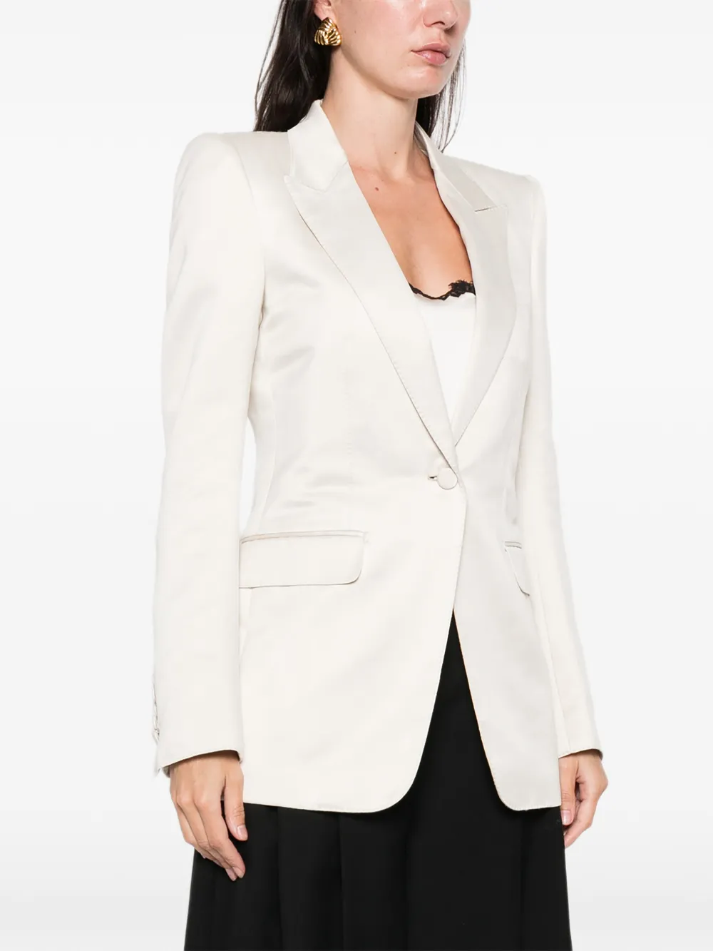 TOM FORD Blazer met enkele rij knopen Beige