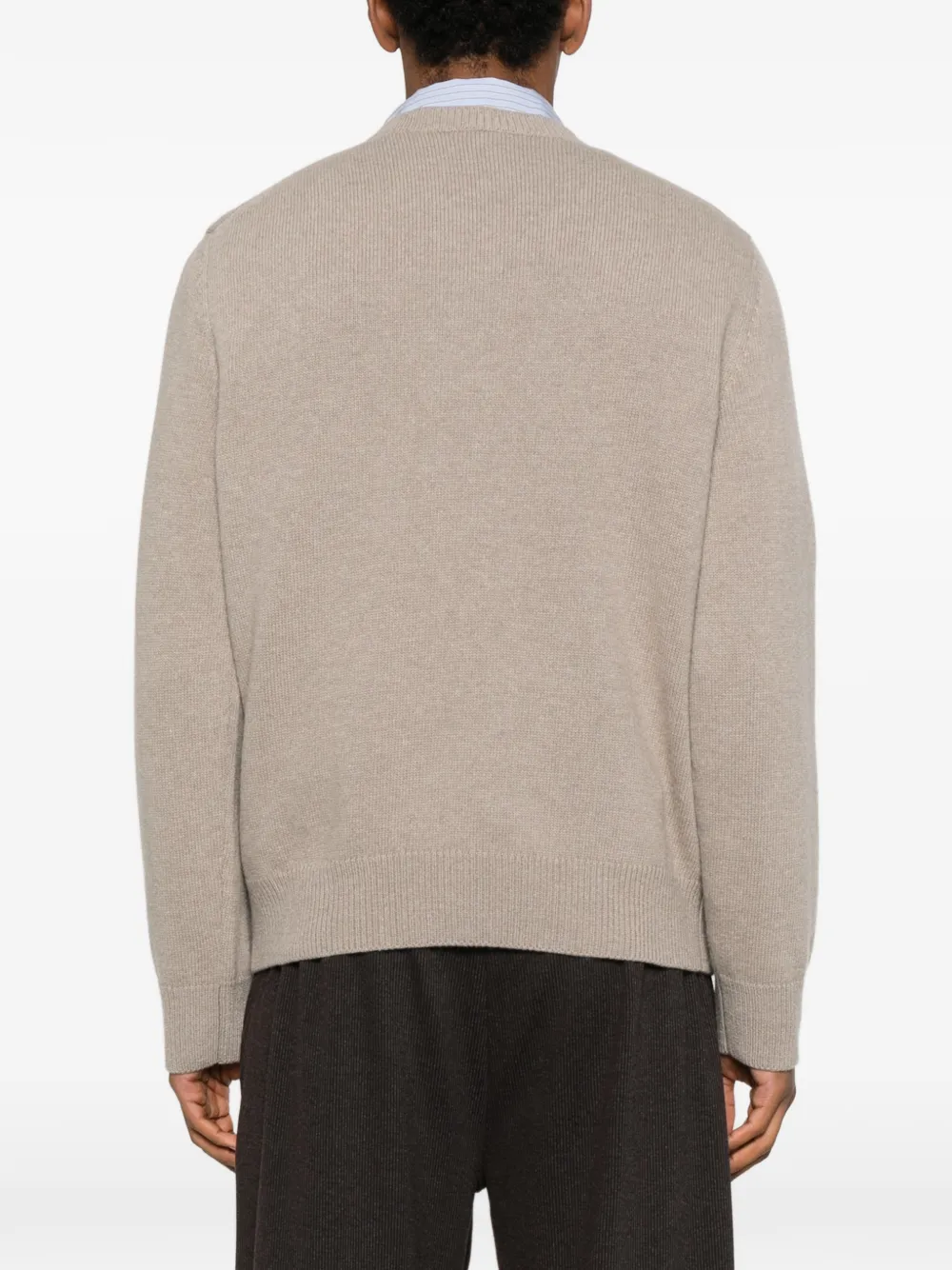 Loewe Logo-embroidered Crew-neck Sweater In Gray