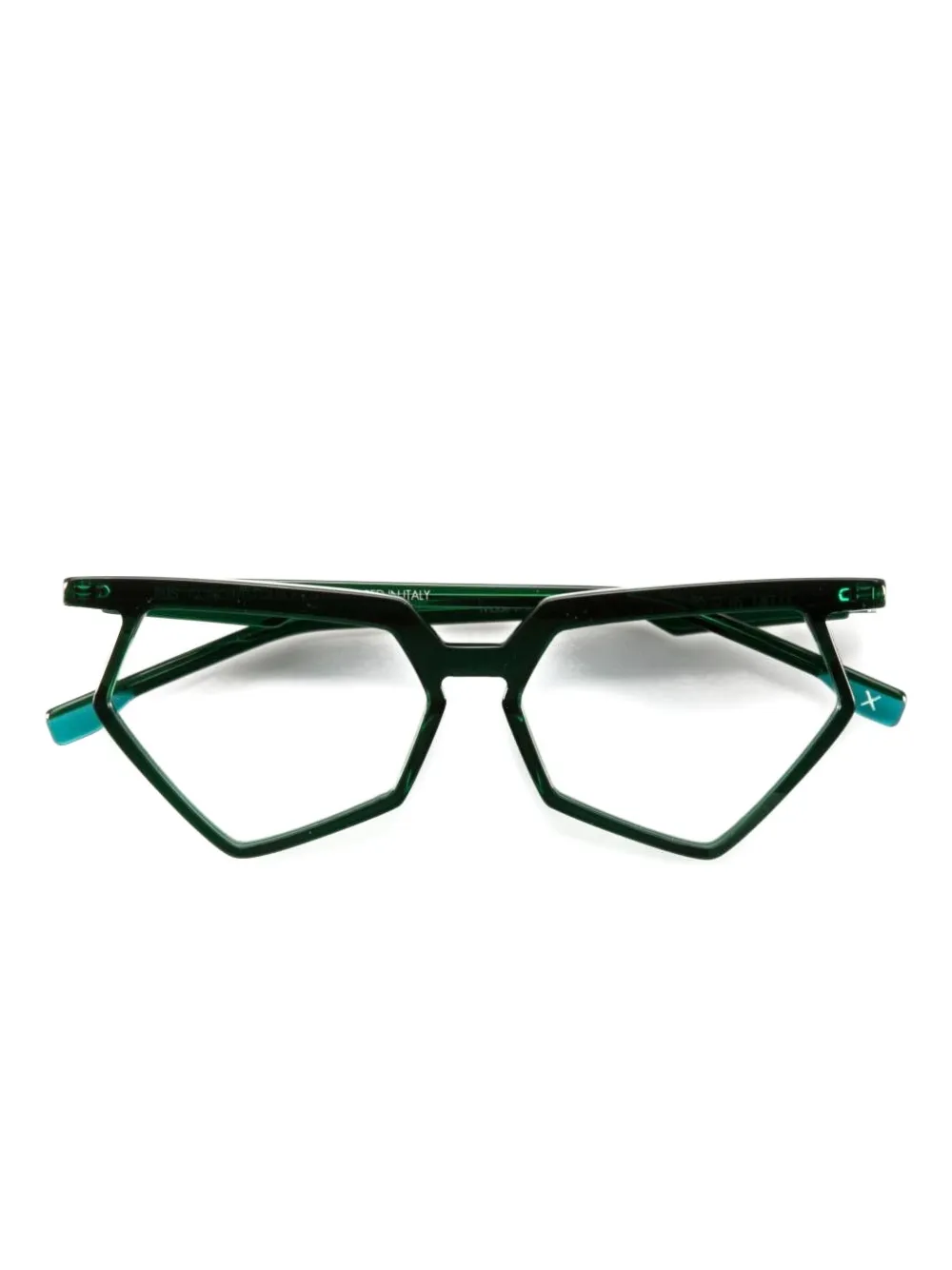 J Plus Rolya 15 geometric-frame glasses | Green | Image 1