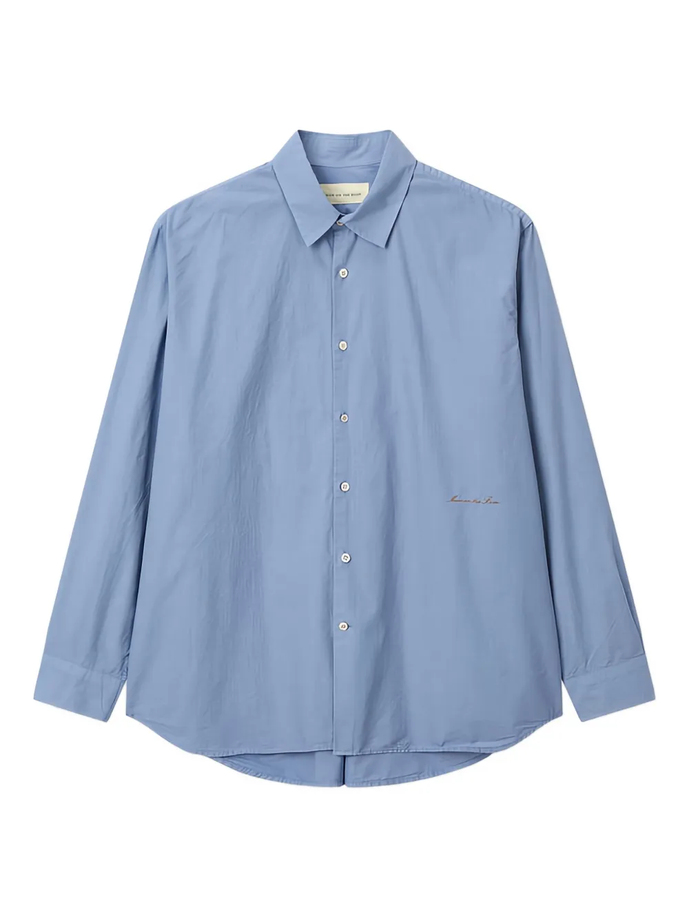 Man On The Boon. Poplin-texture Shirt In Blue