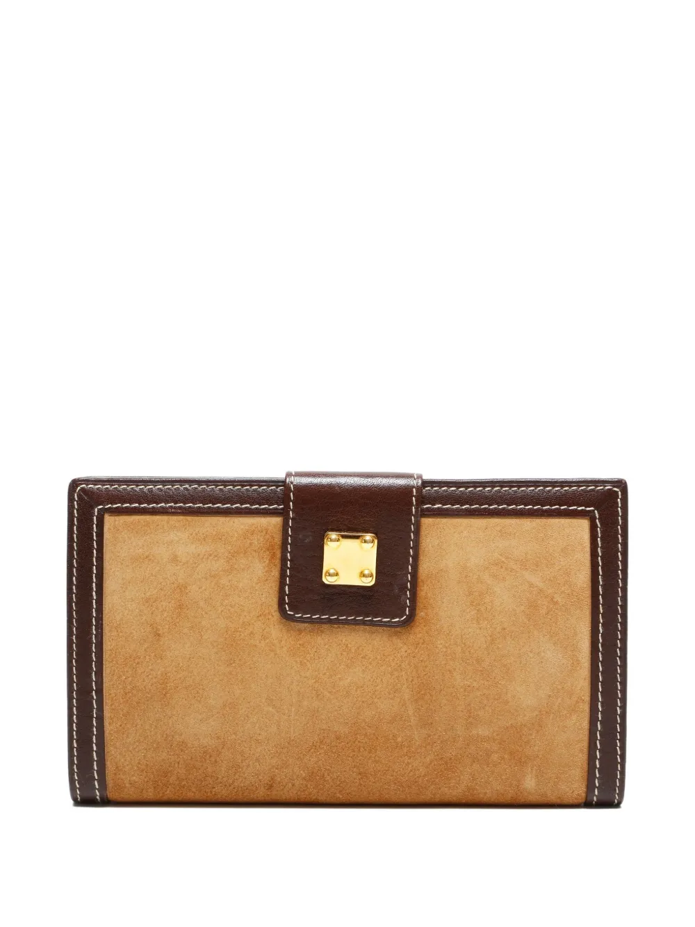 Pre-owned Loewe 1990s Anagram Stitched Wallet In Neutral