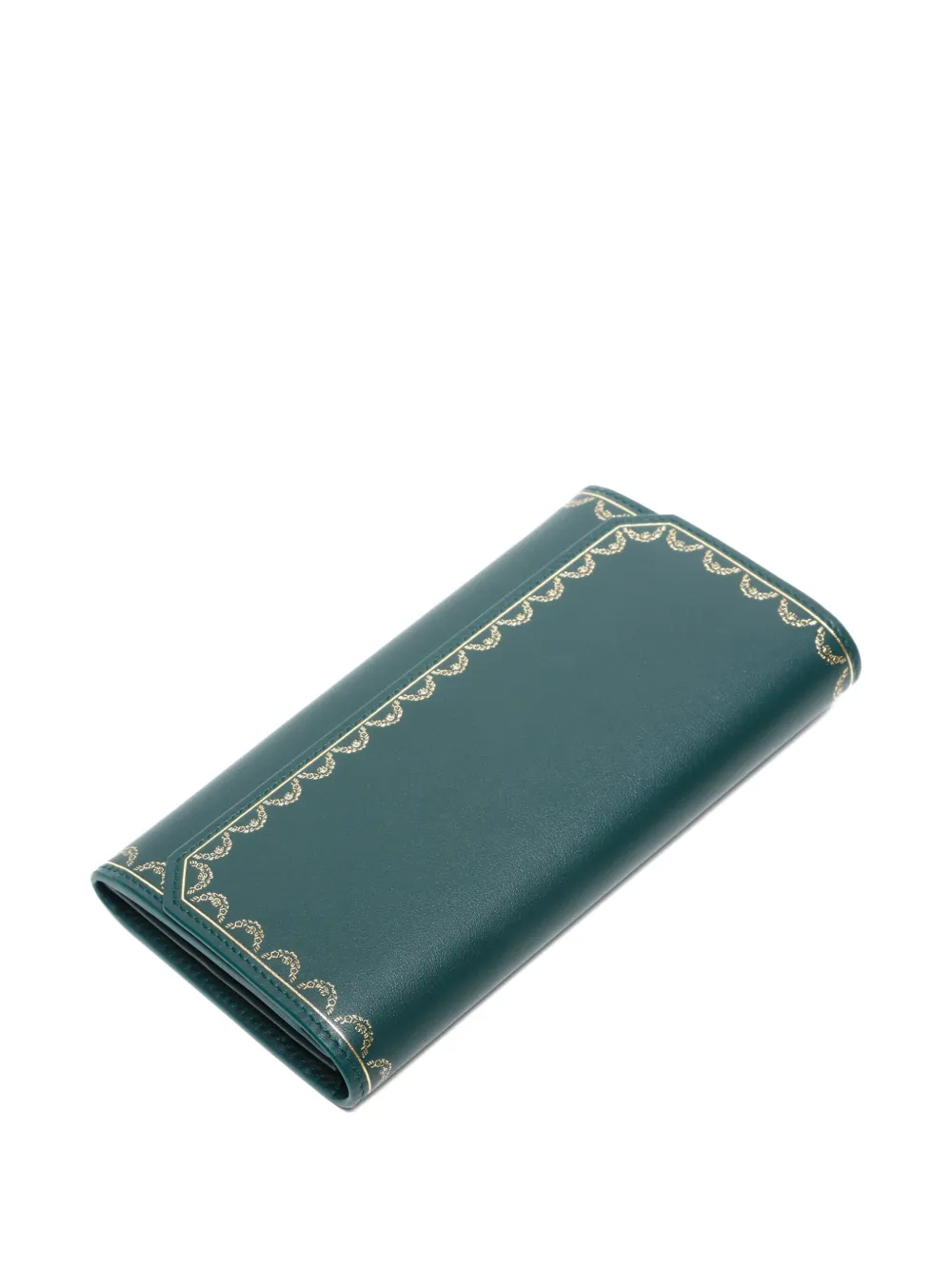Pre-owned Cartier 2021 Garland-trim Wallet In Green