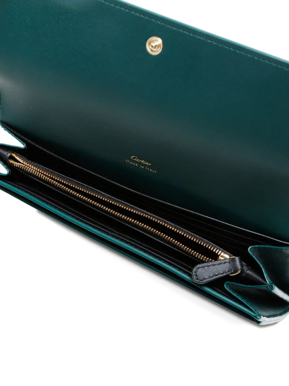 Pre-owned Cartier 2021 Garland-trim Wallet In Green