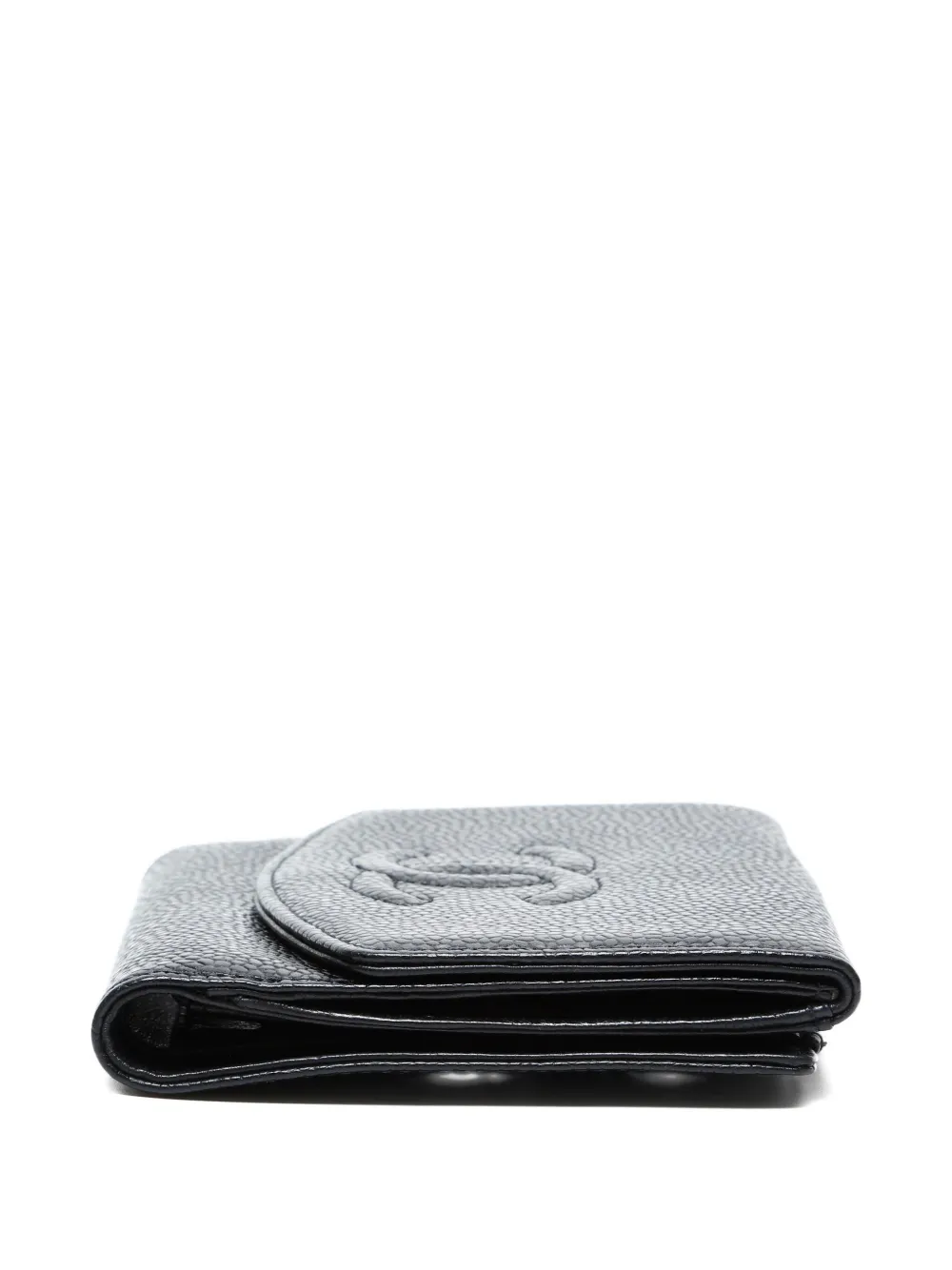 Pre-owned Chanel 1997-1999 Interlocking-cc Wallet In Black