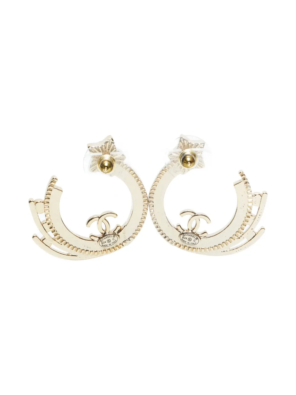 CHANEL Pre-Owned 2024 interlocking-CC earrings | Image 2