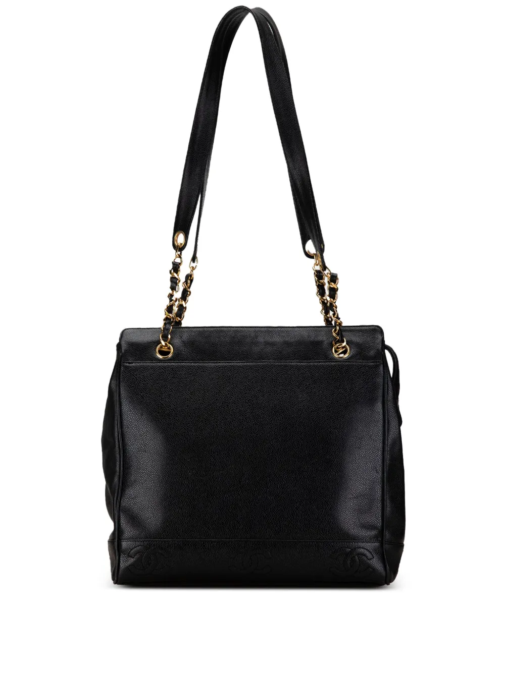 CHANEL Pre-Owned 1996-1997 トリプル ココマーク キャビア ショルダーバッグ - ブラック CHANEL Pre-Owned 1996-1997 トリプル ココマーク キャビア ショルダーバッグ - ブラック