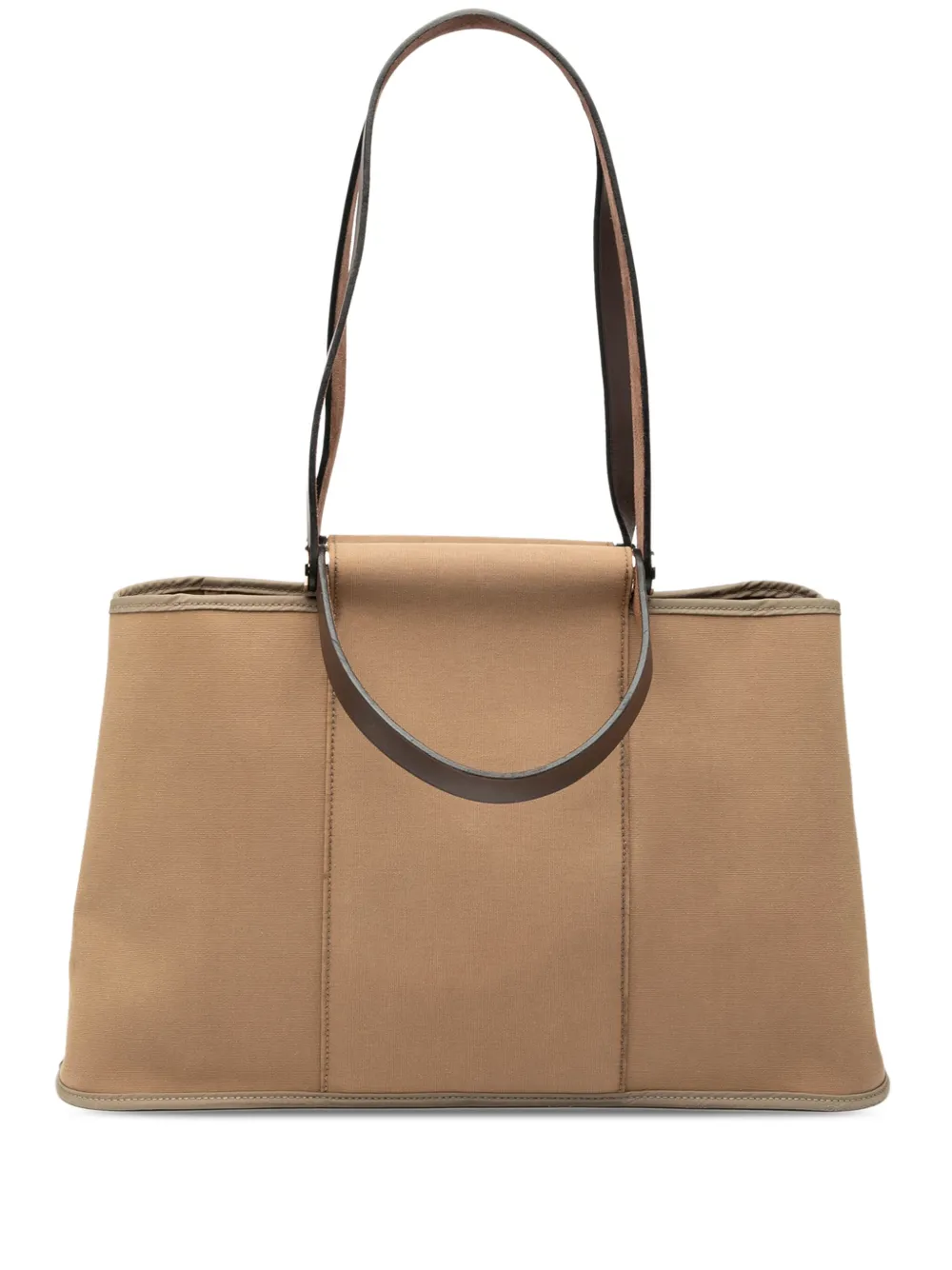 HERMES Pre-owned 2009 Toile Cabag Elan Pm Satchel In Brown