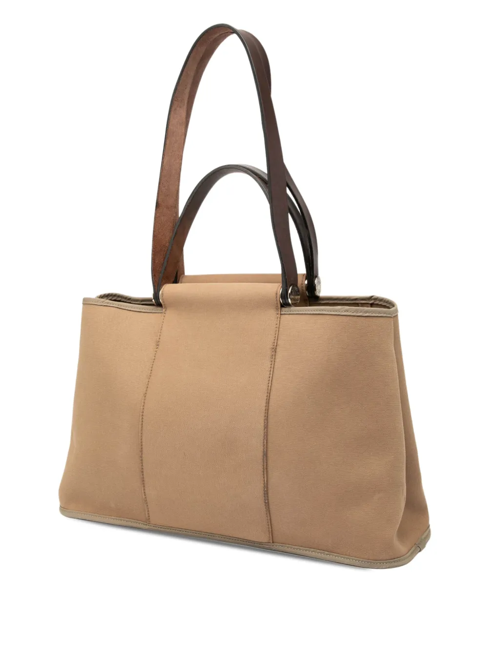 HERMES Pre-owned 2009 Toile Cabag Elan Pm Satchel In Brown