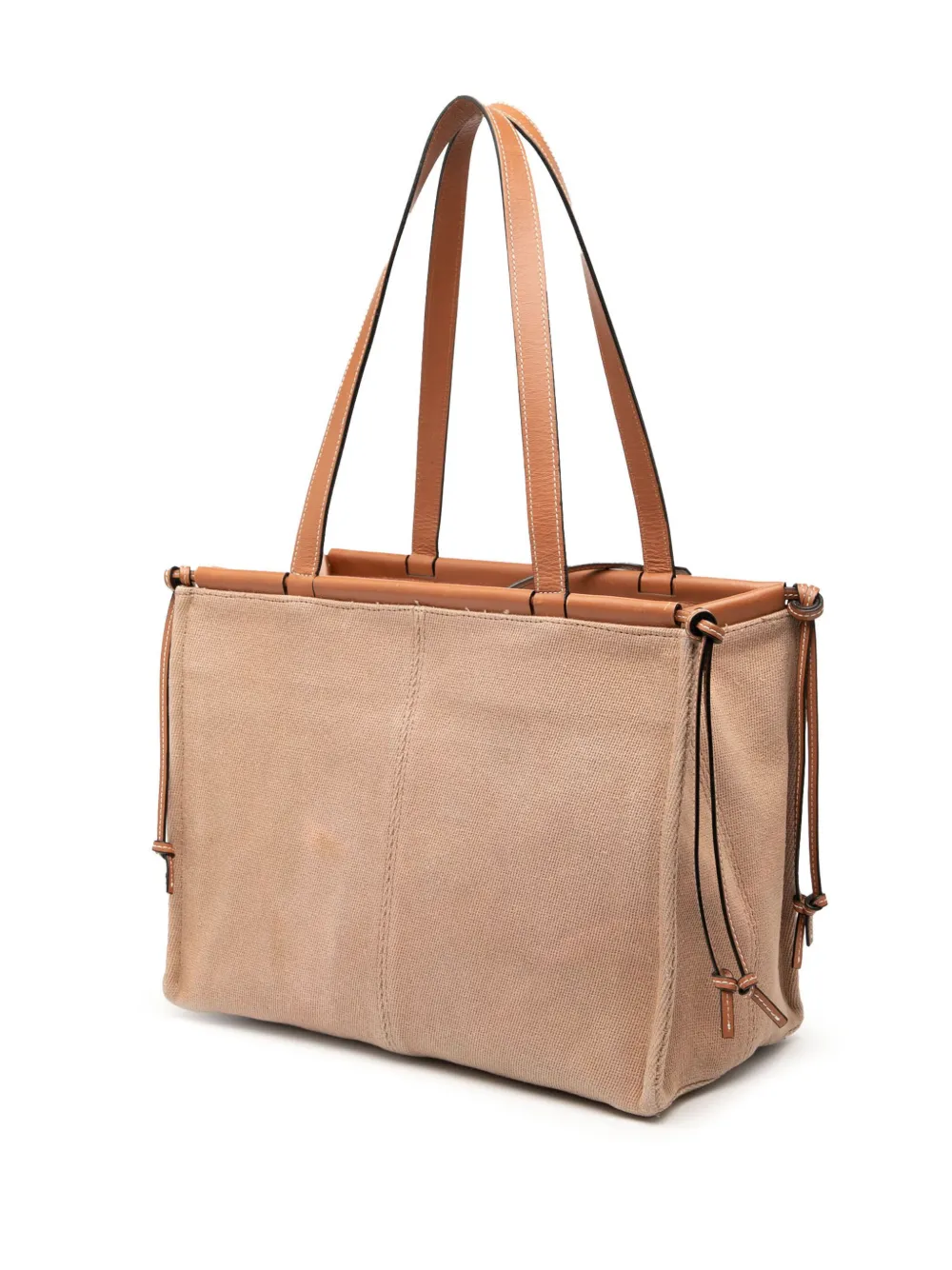 Pre-owned Loewe 2010-2025 Small Canvas Cushion Tote Bag In Brown