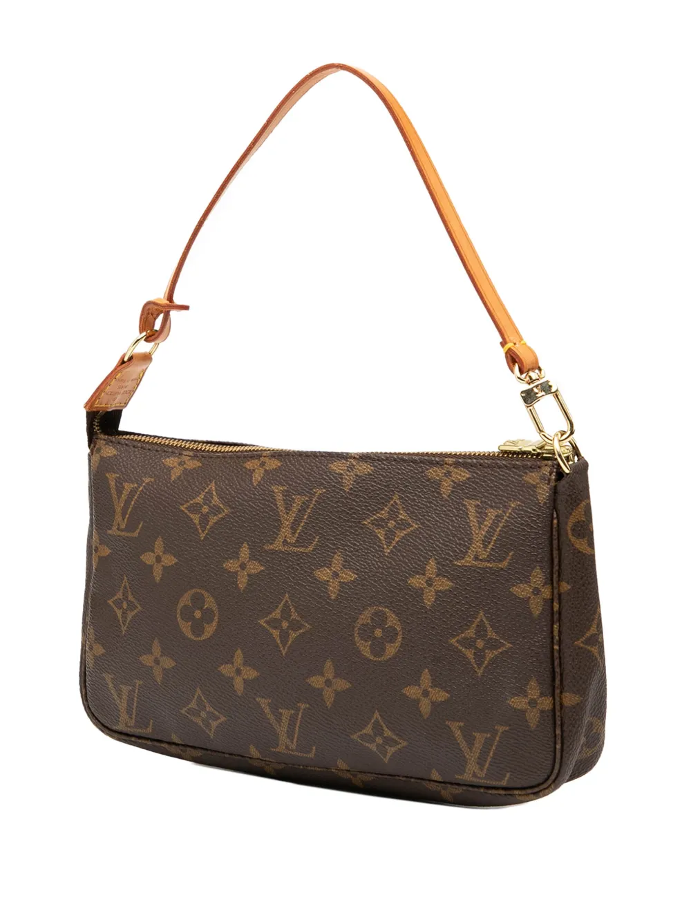 Pre-owned Louis Vuitton 1999 Monogram Pochette Accessoires Shoulder Bag In Brown