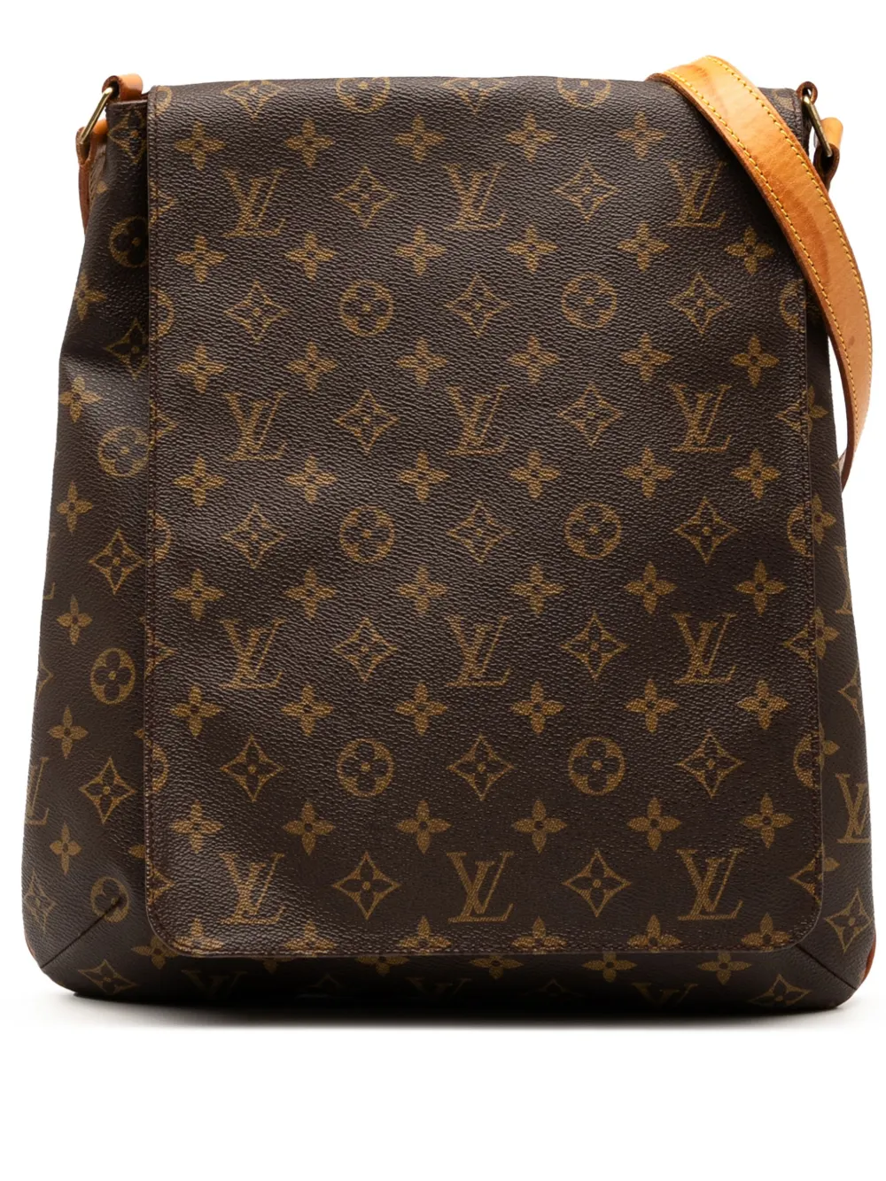 Pre-owned Louis Vuitton 1999 Monogram Musette Salsa Gm Crossbody Bag In Brown