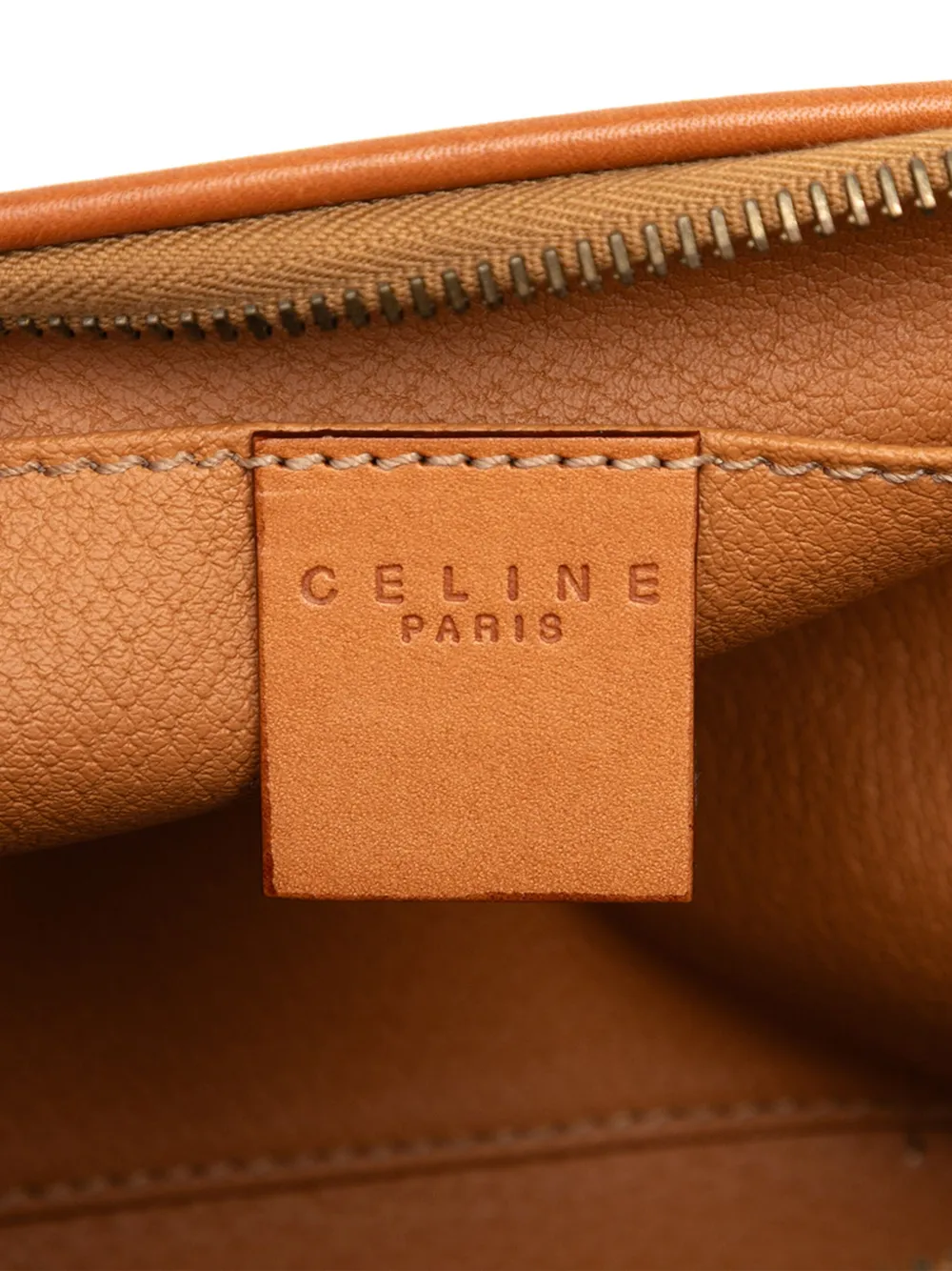 CELINE Pre-owned 1998 Macadam Coated Canvas Pouch In Brown