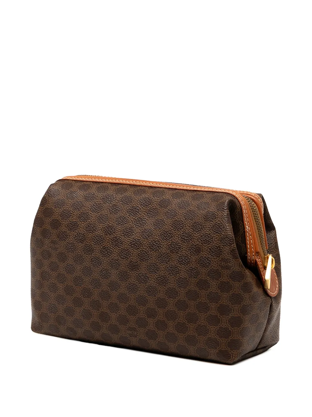 CELINE Pre-owned 1998 Macadam Coated Canvas Pouch In Brown