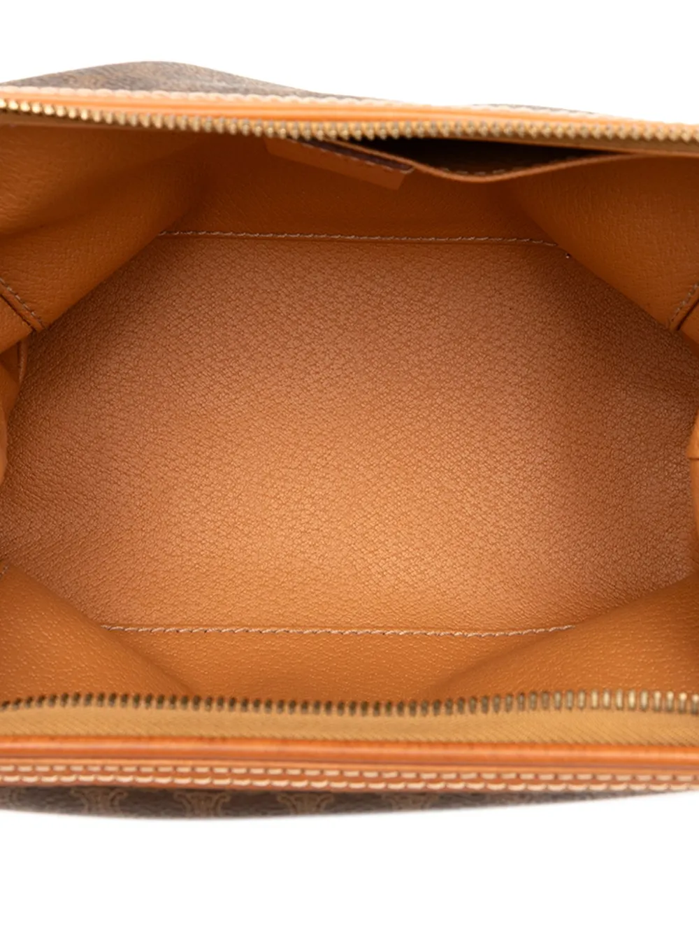 CELINE Pre-owned 1998 Macadam Coated Canvas Pouch In Brown